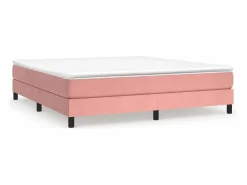 Estructura de cama box spring terciopelo rosa 180x200 cm^Clicnbuy Best