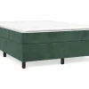 Clicnbuy Somier Tapizado|Somier - 140X190Cm|Estructura de cama box spring terciopelo verde oscuro 140x190cm