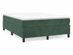 Clicnbuy Somier Tapizado|Somier - 140X190Cm|Estructura de cama box spring terciopelo verde oscuro 140x190cm