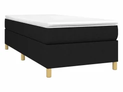 Clicnbuy Somier Tapizado|Estructura de cama box spring tela negro 80x200 cm
