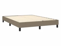 Clicnbuy Somier - 140X190Cm|Estructura de cama box spring tela gris taupe 140x190 cm