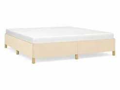 Estructura de cama box spring tela color crema 160x200 cm^Clicnbuy Clearance