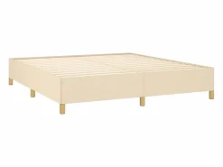 Estructura de cama box spring tela color crema 160x200 cm^Clicnbuy Clearance