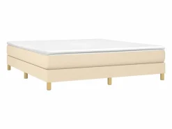 Estructura de cama box spring tela color crema 180x200 cm^Clicnbuy Best