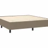 Estructura de cama box spring tela gris taupe 160x200 cm^Clicnbuy New