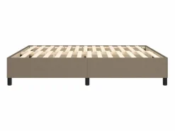 Estructura de cama box spring tela gris taupe 160x200 cm^Clicnbuy New