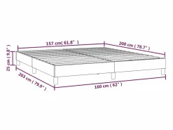 Estructura de cama box spring tela gris taupe 160x200 cm^Clicnbuy New