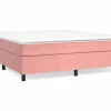 Clicnbuy Somier - 180X200Cm|Estructura de cama box spring terciopelo rosa 180x200 cm