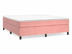 Clicnbuy Somier - 180X200Cm|Estructura de cama box spring terciopelo rosa 180x200 cm