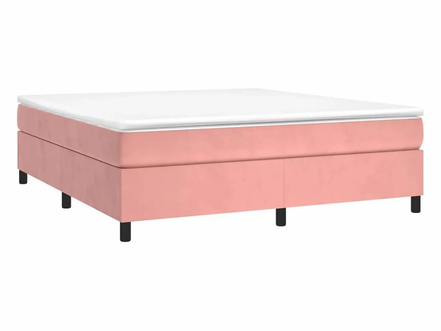 Clicnbuy Somier - 180X200Cm|Estructura de cama box spring terciopelo rosa 180x200 cm