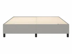 Estructura de cama box spring tela gris claro 160x200 cm^Clicnbuy