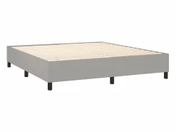 Estructura de cama box spring tela gris claro 160x200 cm^Clicnbuy
