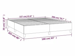 Clicnbuy Somier - 160X200Cm|Estructura de cama box spring tela marrón 160x200 cm