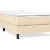 Clicnbuy Estructura de cama box spring tela color crema 90x190 cm Outlet