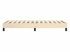 Clicnbuy Estructura de cama box spring tela color crema 90x190 cm Outlet