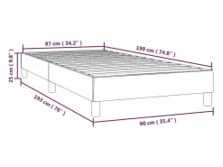 Clicnbuy Estructura de cama box spring tela color crema 90x190 cm Outlet