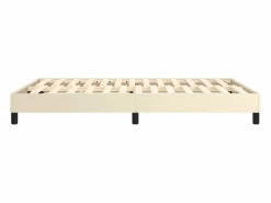 Clicnbuy Estructura de cama box spring cuero sintético 140x200 cm Crema Hot