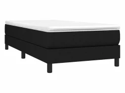 Clicnbuy Somier Tapizado|Somier - 90X190Cm|Estructura de cama box spring tela negro 90x190 cm