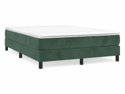 Clicnbuy Somier Tapizado|Estructura de cama box spring terciopelo verde oscuro 140x200cm