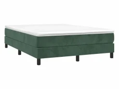 Clicnbuy Somier Tapizado|Estructura de cama box spring terciopelo verde oscuro 140x200cm