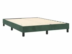 Clicnbuy Somier Tapizado|Estructura de cama box spring terciopelo verde oscuro 140x200cm
