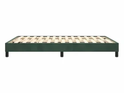 Clicnbuy Somier Tapizado|Estructura de cama box spring terciopelo verde oscuro 140x200cm
