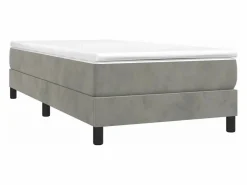 Clicnbuy Somier - 90X190Cm|Estructura de cama box spring terciopelo gris claro 90x190 cm