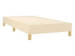 Estructura de cama box spring tela color crema 90x200 cm^Clicnbuy New