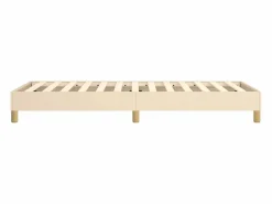 Estructura de cama box spring tela color crema 90x200 cm^Clicnbuy New