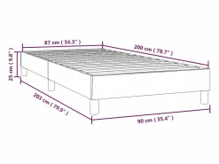 Estructura de cama box spring tela color crema 90x200 cm^Clicnbuy New