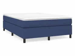 Clicnbuy Somier - 140X190Cm|Estructura de cama box spring tela azul 140x190 cm