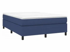 Clicnbuy Somier - 140X190Cm|Estructura de cama box spring tela azul 140x190 cm