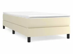 Clicnbuy Estructura de cama box spring cuero sintético 100x200 cm Crema Best