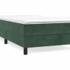 Clicnbuy Somier Tapizado|Estructura de cama box spring terciopelo verde oscuro 90x200 cm