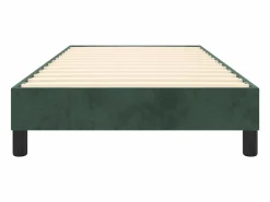 Clicnbuy Somier Tapizado|Estructura de cama box spring terciopelo verde oscuro 90x200 cm