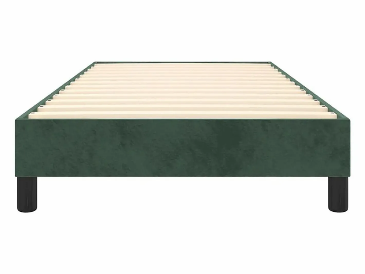 Clicnbuy Somier Tapizado|Estructura de cama box spring terciopelo verde oscuro 90x200 cm