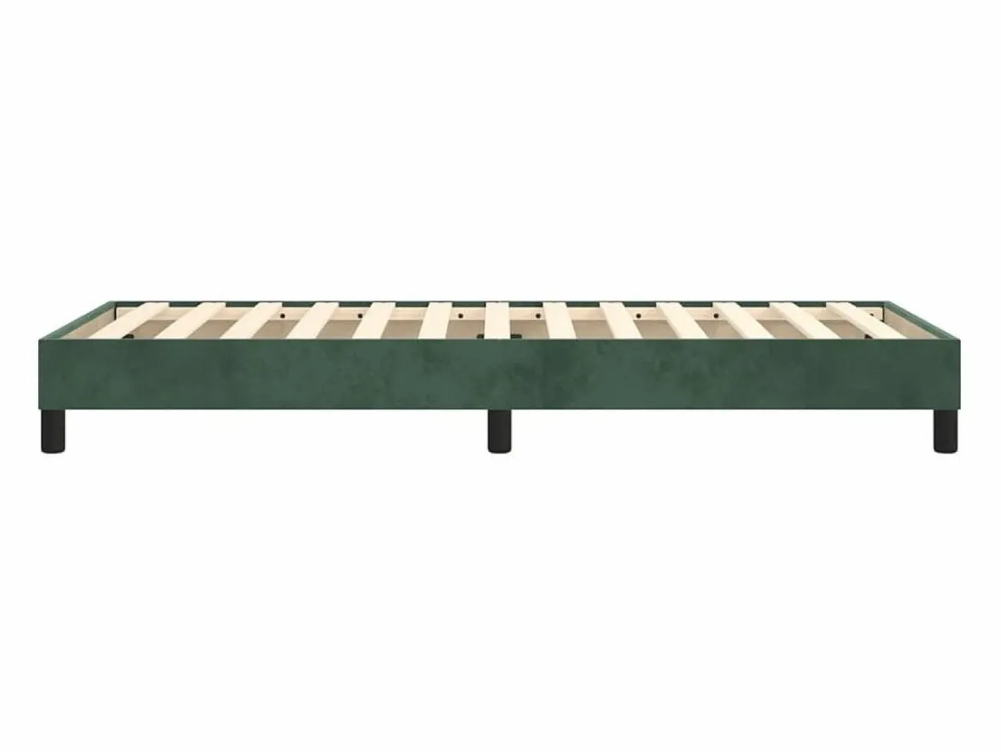 Clicnbuy Somier Tapizado|Estructura de cama box spring terciopelo verde oscuro 90x200 cm