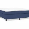 Clicnbuy Estructura de cama box spring tela azul 180x200 cm New