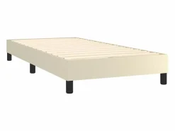 Clicnbuy Estructura de cama box spring cuero sintético 80x200 cm Crema New