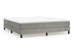 Estructura de cama box spring terciopelo gris claro 160x200 cm^Clicnbuy Online