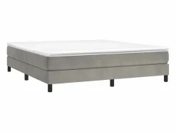 Estructura de cama box spring terciopelo gris claro 160x200 cm^Clicnbuy Online
