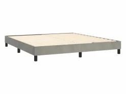 Estructura de cama box spring terciopelo gris claro 160x200 cm^Clicnbuy Online