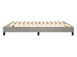 Estructura de cama box spring terciopelo gris claro 160x200 cm^Clicnbuy Online