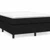 Estructura de cama box spring tela negro 140x190 cm^Clicnbuy Sale