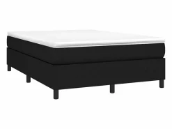 Estructura de cama box spring tela negro 140x190 cm^Clicnbuy Sale