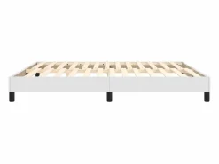 Clicnbuy Estructura de cama box spring cuero sintético blanco 180x200 cm Clearance