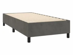 Clicnbuy Estructura de cama box spring terciopelo gris oscuro 90x190 cm Online