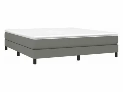 Clicnbuy Estructura de cama box spring tela gris oscuro 160x200 cm Hot