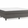 Clicnbuy Estructura de cama box spring cuero sintético gris 160x200 cm Best