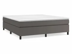 Clicnbuy Estructura de cama box spring cuero sintético gris 160x200 cm Best